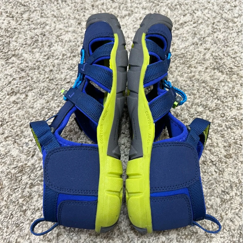 Keen Big Kids Seacamp II CNX Navy and Chartreuse Water Sandal Size 6 - Picture 4 of 10